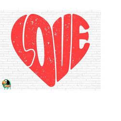 Retro Love Heart SVG, Valentine's Day svg, Valentine svg, Love svg, Retro Heart svg, Self Gif svg, Heart svg, Cut Files,