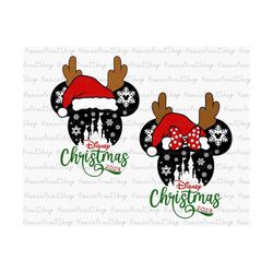 Bundle Merry Christmas SVG, Mouse Head Castle Svg, Christmas Couple, Xmas Holiday Svg, Mouse Castle Svg, Christmas Shirt