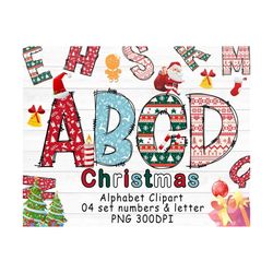 Christmas Doodle Font Bundle, Christmas Alphabet, Funny Christmas Letters, Christmas PNG, Christmas Doodle Font, Christm