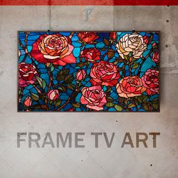 Samsung Frame TV Art Digital Download, Frame TV Stained glass art, Frame TV  Rose, Beauty and the Beast, Modern painting