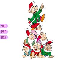 Seven Dwarfs Christmas Svg, Disney Christmas Svg Png, Disney Christmas Character, Holiday Png