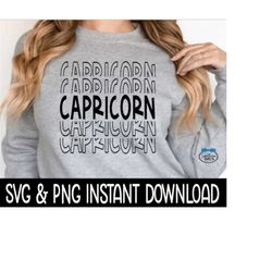 Capricorn SVG Files, Capricorn Stacked SVG, Capricorn Stacked PNG, Instant Download, Cricut Cut Files, Silhouette Cut Fi