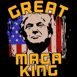 The Great Maga King Trump America Flag Vintage Svg
