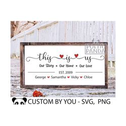 Personalized Family craft tile SVG, Family sayings Cricut file, Quote Wall Art svg, Family vinyl wall decal svg, Farmhou
