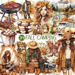Fall Camping PNG | Cozy clip art, Emotions, Autumn, Nature, Flower, Couple, Tent, Campfire, Barbecue, Hot Chocolate