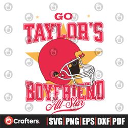 Go Taylors Boyfriend All Star KC Football SVG File For Cricut