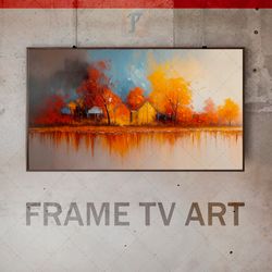 Samsung Frame TV Art Digital Download, Frame TV Art Impressionism, Art expressionist, Autumn nature, Contrasting colors