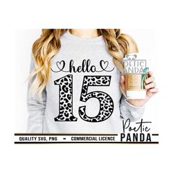 15th Birthday SVG PNG, Hello Fifteen Svg, Hello 15 Svg, Quinceanera Svg, Birthday Shirt Svg, Birthday Girl Svg, Mis Quin