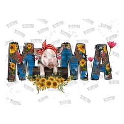 Western Mama Pig Png, Western Design, Pig Sunflower, Pig Png, Mom Life, Farm pig Png, Sublimation Design, Digital Downlo
