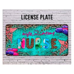 Nurse Life Turquoise License Plate,Nurse License Plate Png, Nurse Life License Plate Png, Medicine Png, Digital Download