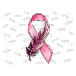 Pink Ribbon With Feather Sublimation Design, Breast cancer awareness, Cancer awareness shirt, Pink ribbon, Breast Cancer