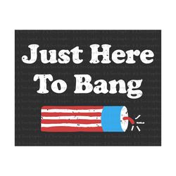 Just Here To Bang SVG, America Svg, Firework Svg, 4th Of July Svg, Fourth Of July Png, Independence Day Png, USA Patriot