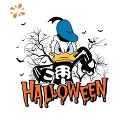 Vintage Donald Duck Skeleton Halloween SVG