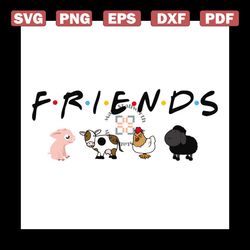 Friends Animal Svg, Animal Svg, Pink Pig Svg, Cow Svg, Chicken Svg, Black Sheep Svg, Funny Farm Svg, Funny Animal Svg, L