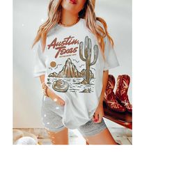 Austin Texas Tee, Austin T-shirt, Texas Vintage Inspired  Cotton T-shirt, Desert Tee, Unisex Tee, Comfort Colors T-shirt