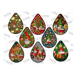 Christmas Gnomes Teardrop Earring Png, Christmas Teardrop Earring Png, Christmas Teardrop Earring Png , Sublimation Desi
