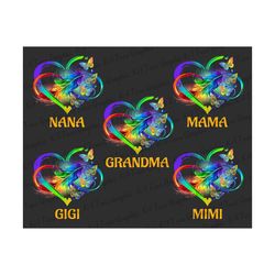 Personalized Grandma Mama Heart PNG, Infinity Hearts Custom Png, Custom Kids Names Png, Grandma Mom Nana Mama Cut File D