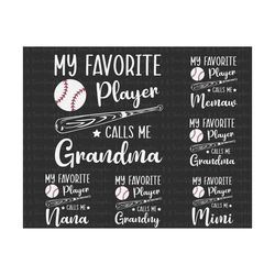 Bundle My Favorite Player Calls Me Grandma SVG, Happy Mother Day, Mother's Day Svg, Mommy Svg, Mom Life Svg, Baseball Mo