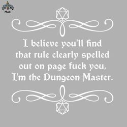 Page Fuck You Im the Dungeon Master Sublimation PNG Download