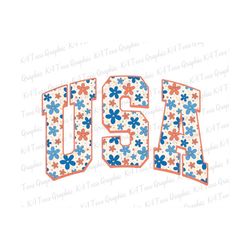 USA Flower PNG, Usa Floral Png, Groovy 4th Of July Png, Fourth Of July Png, Independence Day Png, American Patriotic Png