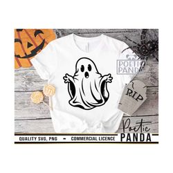 Ghost SVG PNG, Cute Ghost Svg, Halloween Shirt Svg, Halloween Ghost Svg, Spooky Vibes Svg, Halloween, Retro Halloween Sv