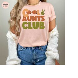 Cool Aunts Club Shirts, Auntie T-Shirt, New Aunt Clothing, Birthday Gifts, Gift from Niece, Womens Vneck Tshirts, Matchi