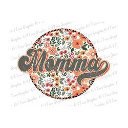Floral Momma PNG, Retro Mama Png, Groovy Boho Sublimation, Mom Png, Mama Shirt Design, Mother's Day Png, Sublimation Png