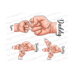 Father's Day Fist Bump Set PNG, Father's Day Png, Fist Bump Png, Personalized Dad Shirt, Fist Bump Family Hands Png, Cus