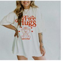 Free Hugs Tee, Free Hugs T-shirt, Love Tee, Love T-shirt, Comfort Colors Tee,  Valentine's Tee, Vintage Inspired, Comfor