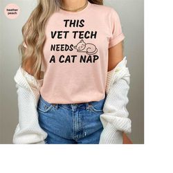 cute vet tech vneck shirt, veterinary shirts, vet technician outfits, vet student gifts, cat graphic tees, vet medicine