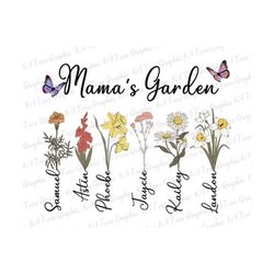 personalized mama's  garden png, birth month flowers clipart, mother's day png, personalized gift for grandma png, custo
