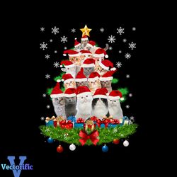 Cat Christmas Tree Svg, Animal Svg, Pinetree Svg, Cat Svg, Snow Flower Svg, Christmas Gift Svg, Star Svg, Merry Christma