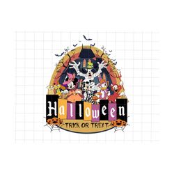Mouse And Friend Halloween Png, Trick Or Treat Png, Spooky Season, Happy Halloween Png, Haunted House, Skeletons Bats Pu