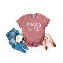 teacher shirt book tshirt book shirts gift for book lover reading is lit - book lover shirt book lover gift reading shir