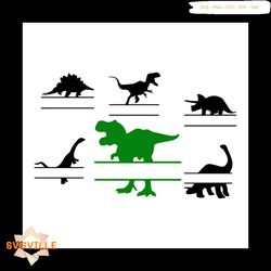 Dinosaur Split Monogram Bundle Svg, Animal Svg, Cute Dinosaur Svg, Strong Animal Svg, Trex Svg, Funny Animal Svg, Love A