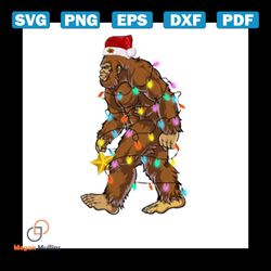 Gorillas Svg, Animal Svg, Santa Hat Svg, Christmas Light Svg, Star Svg, Christmas Gift Svg, Christmas Animal Svg, Strong