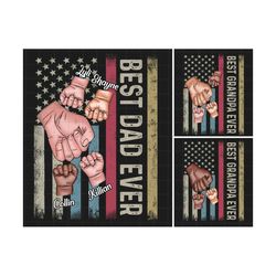 Father's Day Fist Bump Set Flag America, Best Dad Ever Png, Fathers and Childs Hands Png, Baby Toddler Kid Dad Fist Bump