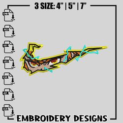 Zenitsu Eyes nike embroidery design, Kimetsu no Yaiba embroidery, Nike design, Embroidery file, digital download