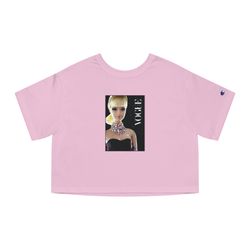 vogue barbs pink champion women's heritage cropped t-shirt, barbie movie shirt, come on barbie shirt, margot robbie barb