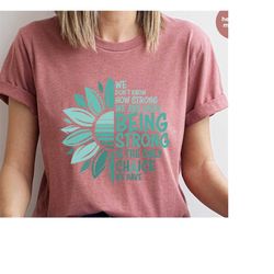 PTSD Survivor Tshirt, Cancer Support Tee, Ovarian Cancer Shirt, Cancer Patient Gift, Cancer Ribbon Clothing, Cervical Ca