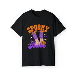 Spooky Babe Howdy Retro Witch Cowgirl Halloween Fall Groovy Unisex Shirt
