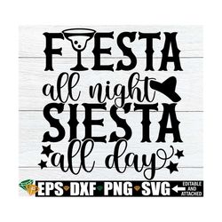 Fiesta All Night Siesta All Day, Cinco De Mayo SVG, Funny Cinco De Mayo svg, Cinco De Mayo Decor svg, Fiesta SVG, Mexico