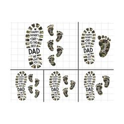 Happy Father's Day To The Best Dad We Love You Png, Dad Kid Footprints Png, Personalized Fathers and Childs Footprints,