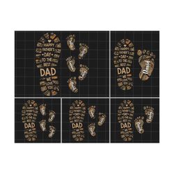 Personalized Fathers and Childs Footprints, Happy Father's Day To The Best Dad We Love You Png, Dad Kid Footprints Png,