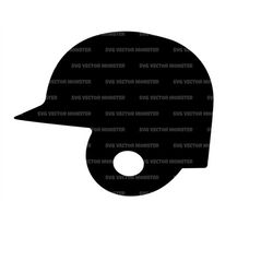 Baseball Helmet Svg, Softball Helmet Svg, Baseball Player Svg. Vector Cut file for Cricut, Silhouette, Pdf Png Eps Dxf,