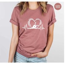 Cool Gymnastics T Shirt, Gifts for Girlfriend, Cool Heart Graphic Tees, Gymnastic Mom Clothing, Shirts for Women, Trendy