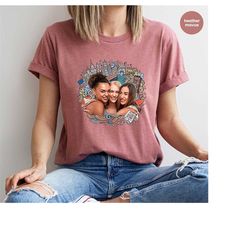 Custom Portrait T-Shirt, Girls Trip Vneck Shirts, Personalized Summer Gifts, Travel Portrait from Photo Shirt, Customize