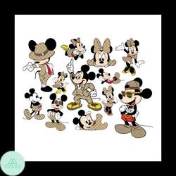 Gucci And Disney Inspired Printable Bundle Svg, Brand Svg, Gucci Svg, Mickey Mouse Svg, Minnie Mouse Svg, Fashion Logo S