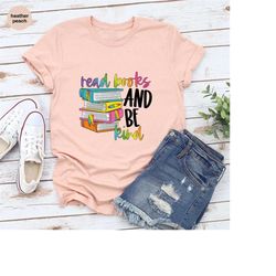 Funny Reading Shirts, Librarian Clothing, Cool Readers Gifts, Book Graphic Tees, Kindness VNeck Tshirt, Shirts for Women