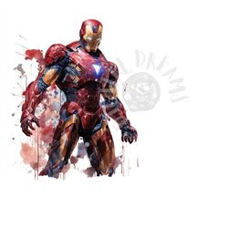 Set of 9 Watercolor Iron Man Digital Images for Printing, T-Shirts, Posters, and More - JPEG, PNG, PDF
